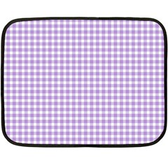 Plaid Purple White Line Double Sided Fleece Blanket (mini)  by Mariart