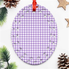 Plaid Purple White Line Oval Filigree Ornament (two Sides) by Mariart