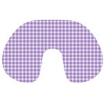 Plaid Purple White Line Travel Neck Pillows Front