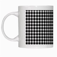 Plaid Black White Line White Mugs by Mariart