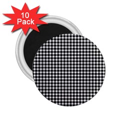 Plaid Black White Line 2 25  Magnets (10 Pack) 