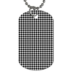 Plaid Black White Line Dog Tag (one Side)