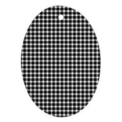 Plaid Black White Line Oval Ornament (two Sides) by Mariart