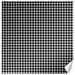 Plaid Black White Line Canvas 12  X 12   by Mariart