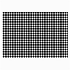 Plaid Black White Line Large Glasses Cloth (2-side) by Mariart