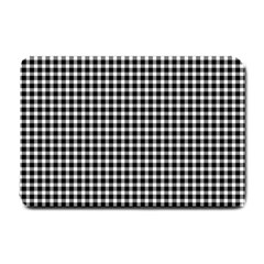 Plaid Black White Line Small Doormat  by Mariart