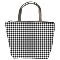 Plaid Black White Line Bucket Bags by Mariart