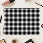 Plaid Black White Line Cosmetic Bag (XL) Front