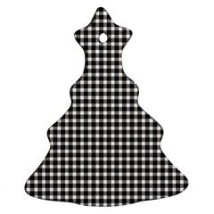 Plaid Black White Line Ornament (christmas Tree)  by Mariart