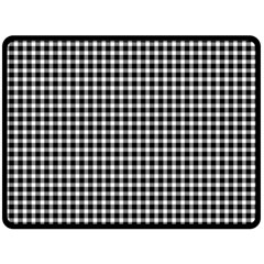 Plaid Black White Line Double Sided Fleece Blanket (large)  by Mariart