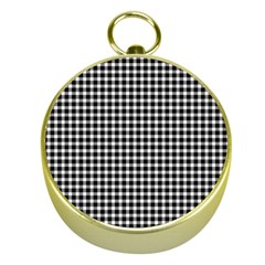 Plaid Black White Line Gold Compasses by Mariart