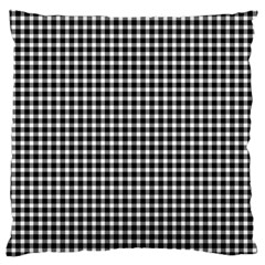 Plaid Black White Line Large Flano Cushion Case (two Sides) by Mariart