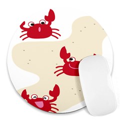 Sand Animals Red Crab Round Mousepads by Mariart