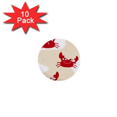 Sand Animals Red Crab 1  Mini Buttons (10 Pack)  by Mariart