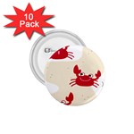 Sand Animals Red Crab 1.75  Buttons (10 pack) Front