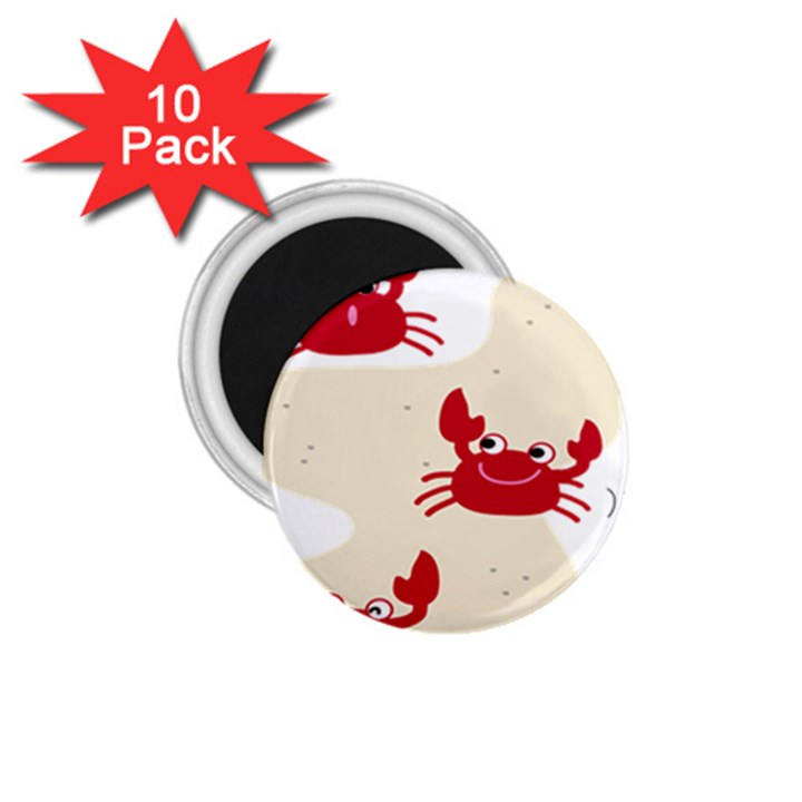 Sand Animals Red Crab 1.75  Magnets (10 pack) 