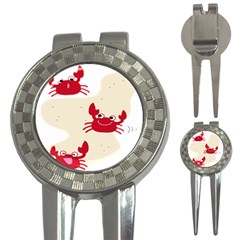 Sand Animals Red Crab 3-in-1 Golf Divots