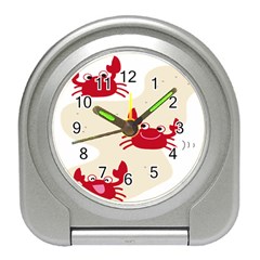 Sand Animals Red Crab Travel Alarm Clocks by Mariart