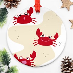 Sand Animals Red Crab Round Ornament (two Sides) by Mariart