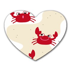 Sand Animals Red Crab Heart Mousepads by Mariart