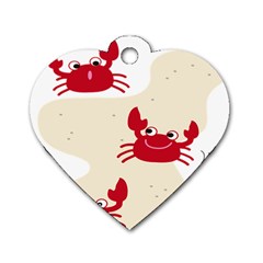 Sand Animals Red Crab Dog Tag Heart (two Sides) by Mariart