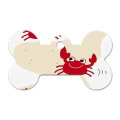 Sand Animals Red Crab Dog Tag Bone (one Side) by Mariart