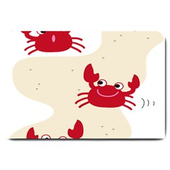 Sand Animals Red Crab Large Doormat  by Mariart