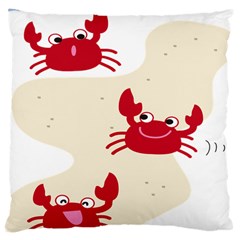 Sand Animals Red Crab Large Cushion Case (one Side) by Mariart