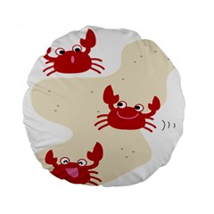 Sand Animals Red Crab Standard 15  Premium Flano Round Cushions by Mariart