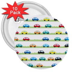 Small Car Red Yellow Blue Orange Black Kids 3  Buttons (10 Pack)  by Mariart