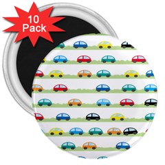 Small Car Red Yellow Blue Orange Black Kids 3  Magnets (10 Pack)  by Mariart