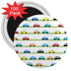 Small Car Red Yellow Blue Orange Black Kids 3  Magnets (100 Pack) by Mariart