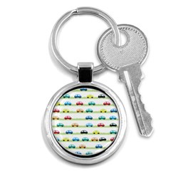 Small Car Red Yellow Blue Orange Black Kids Key Chains (round)  by Mariart