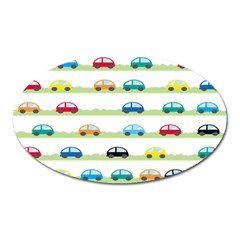 Small Car Red Yellow Blue Orange Black Kids Oval Magnet