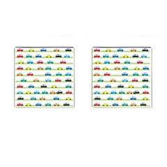 Small Car Red Yellow Blue Orange Black Kids Cufflinks (square) by Mariart