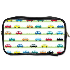 Small Car Red Yellow Blue Orange Black Kids Toiletries Bags 2-side