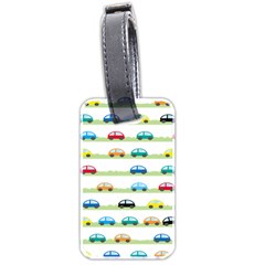 Small Car Red Yellow Blue Orange Black Kids Luggage Tags (two Sides) by Mariart