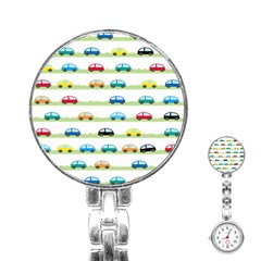 Small Car Red Yellow Blue Orange Black Kids Stainless Steel Nurses Watch by Mariart