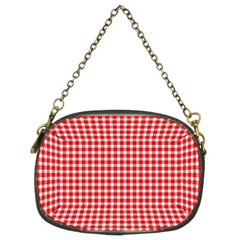 Plaid Red White Line Chain Purses (Two Sides) 