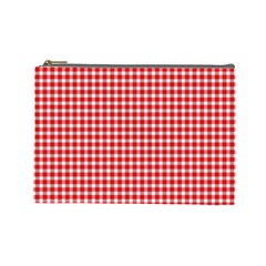 Plaid Red White Line Cosmetic Bag (Large) 