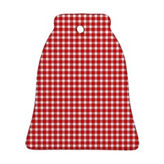 Plaid Red White Line Bell Ornament (Two Sides)