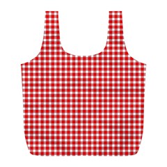 Plaid Red White Line Full Print Recycle Bags (L) 