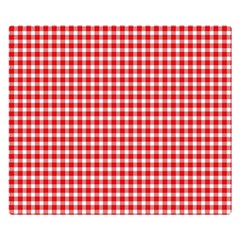 Plaid Red White Line Double Sided Flano Blanket (small)  by Mariart