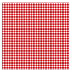 Plaid Red White Line Large Satin Scarf (Square)