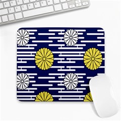 Sunflower Line Blue Yellpw Large Mousepads