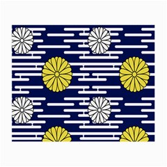 Sunflower Line Blue Yellpw Small Glasses Cloth (2-side) by Mariart