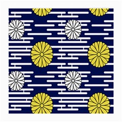 Sunflower Line Blue Yellpw Medium Glasses Cloth (2-side) by Mariart