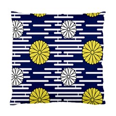 Sunflower Line Blue Yellpw Standard Cushion Case (two Sides) by Mariart