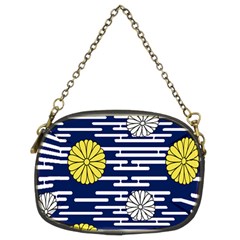 Sunflower Line Blue Yellpw Chain Purses (two Sides)  by Mariart