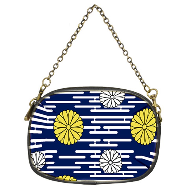 Sunflower Line Blue Yellpw Chain Purses (Two Sides) 